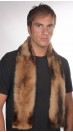 Polecat fur scarf - long cream